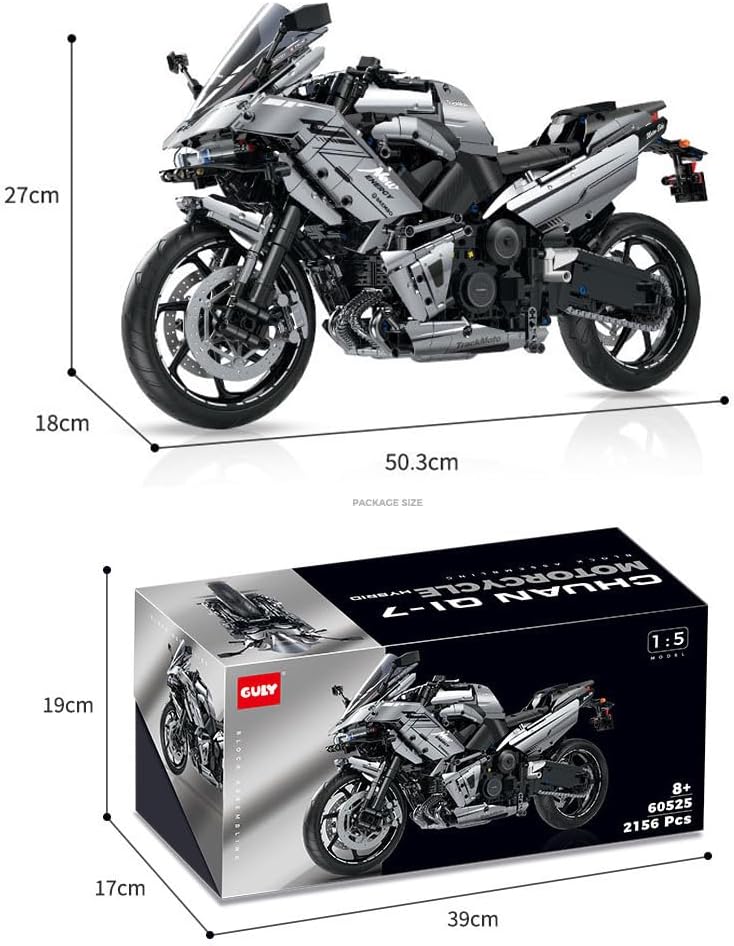 Technik Motorrad für Kawasaki, 2156 Teile Technik Motorrad Modell Motorrad Modellbau Klemmbausteine Kompatibel mit Lego Technik Motorrad