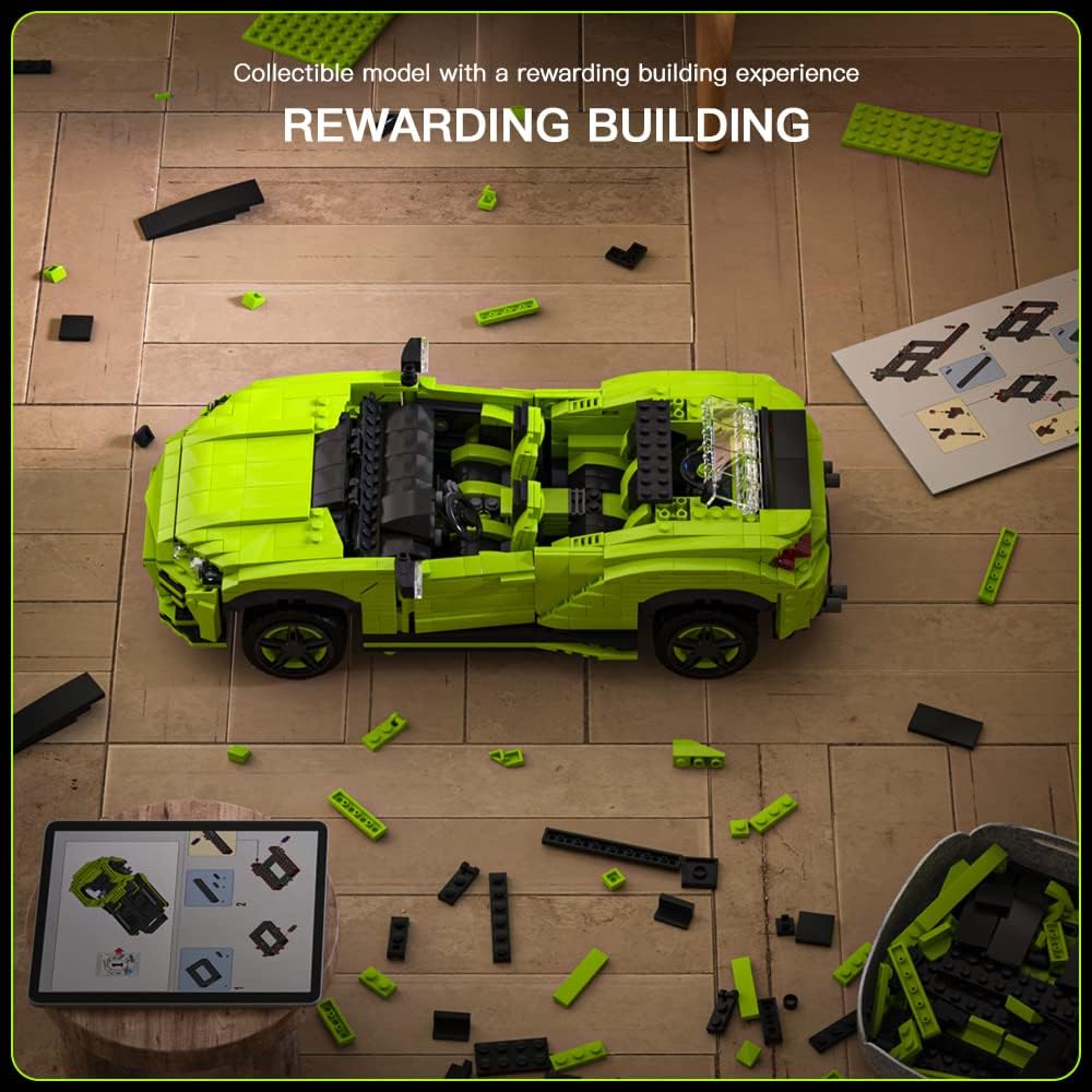 Mould King 10019 Speed Champions Lamborghini URUS Modell Rennwagen Klemmbausteine Autobausätze Für Kinder Erwachsene(1538 Teile)