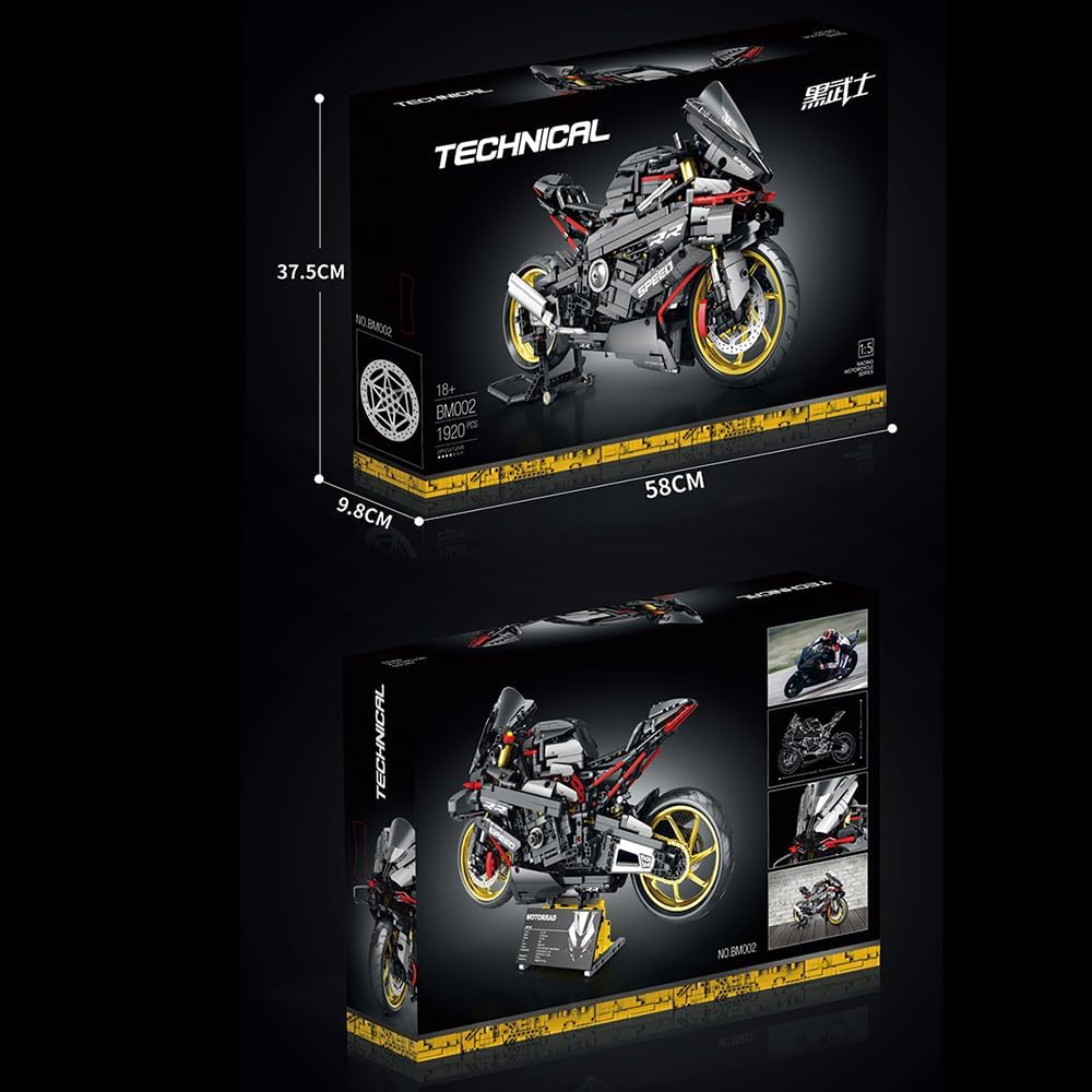 Technik Motorrad für BMW Motorrad Modell, 1920 Teile Technic Motorrad Supermotorrad Modellbausatz Kompatibel mit Lego Technik Motorrad