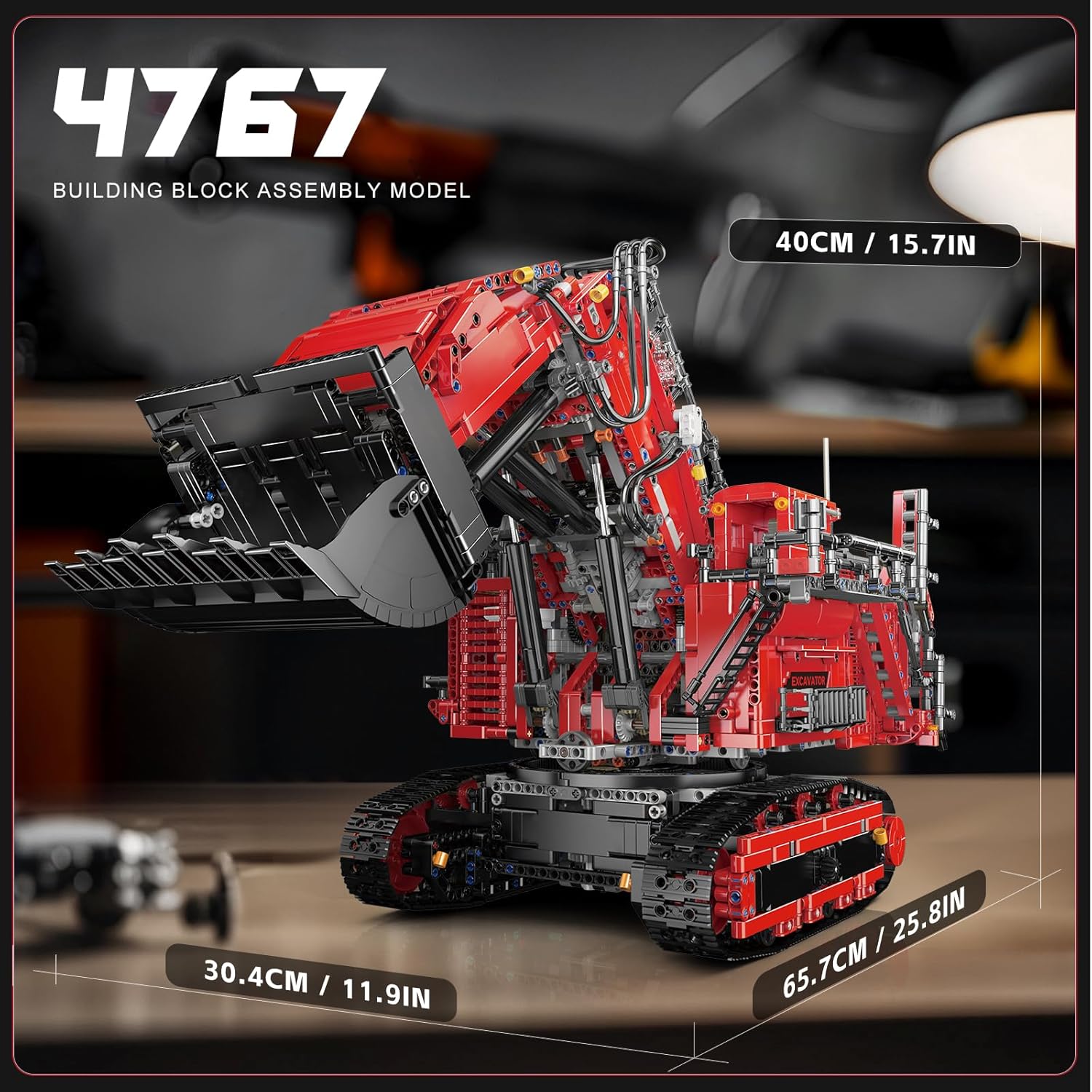 Technik Raupenkran Bagger, Ferngesteuertes Baufahrzeug-Modell mit Control+ App, Bagger Modellbausatz für Erwachsene (4767 Teile)