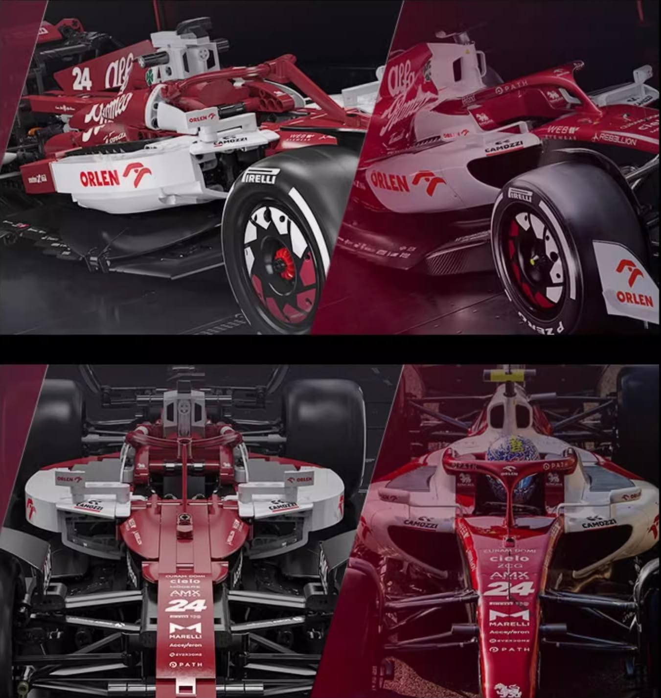 Technik F1 Auto für Alfa Romeo F1 Team Orlen C42 2022, 1:8 Groß F1 Auto Modellbausatz, 1868 Teile Klemmbausteine F1 Auto MOC Bausatz, CaDA C64005W
