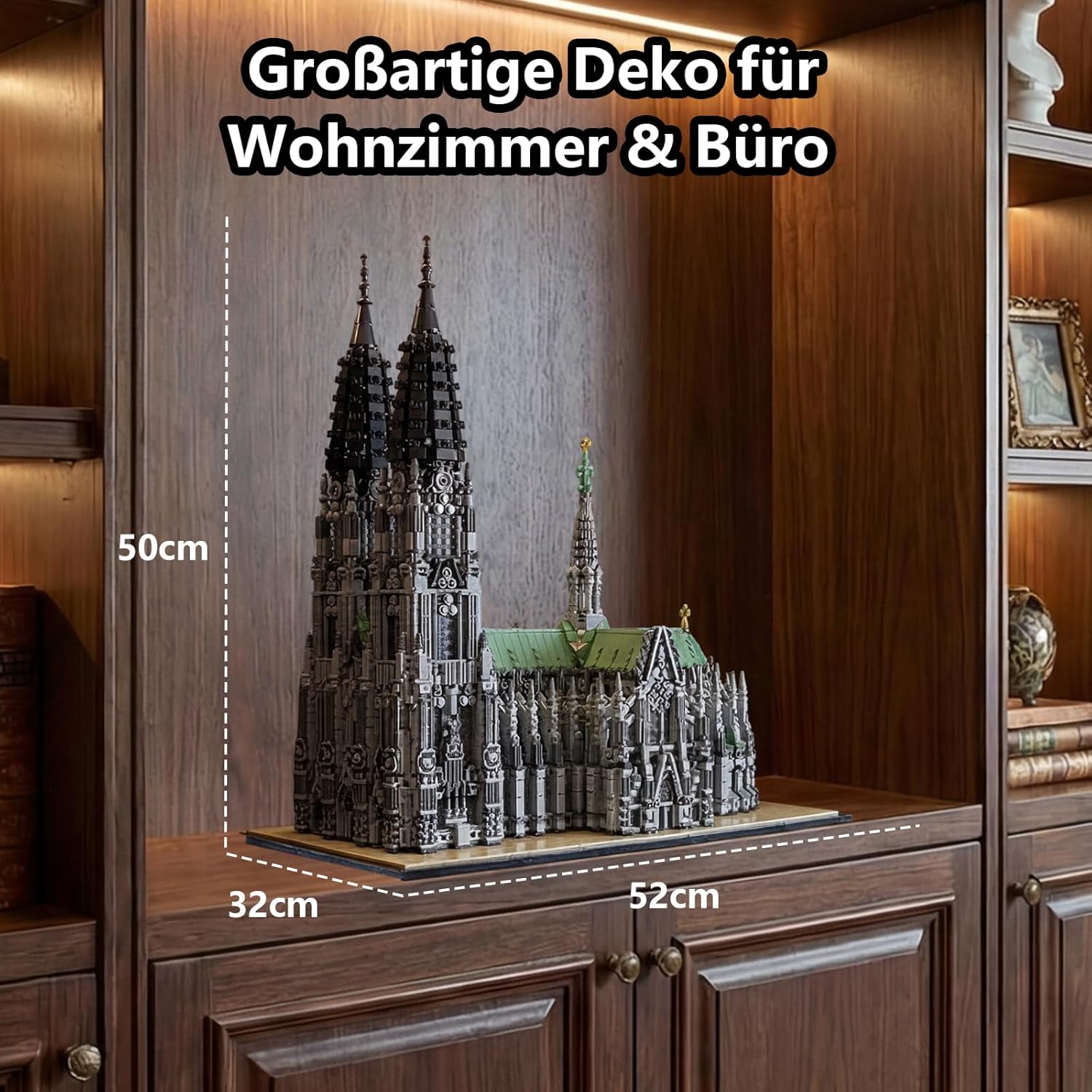 Kölner Dom Architektur Klemmbausteine Set - 8614 Teile Gotisches Modular Building Modell Bausatz Sammlerstück für Erwachsene, Deutsche Souvenirs und Geschenk für Männer und Frauen