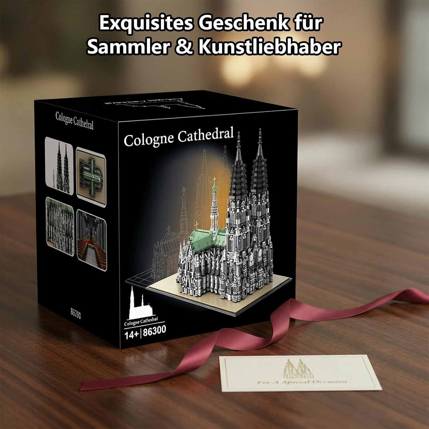 Kölner Dom Architektur Klemmbausteine Set - 8614 Teile Gotisches Modular Building Modell Bausatz Sammlerstück für Erwachsene, Deutsche Souvenirs und Geschenk für Männer und Frauen