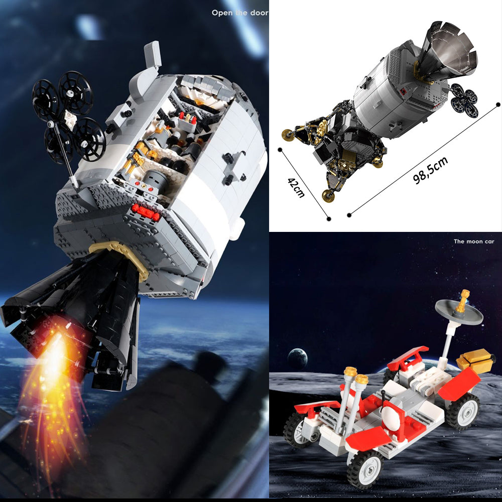Apollo 11 Raumschiff Modell, 7106 Teile Raumschiff Klemmbausteine Bauset Kompatibel mit Lego Star Wars Apollo 11
