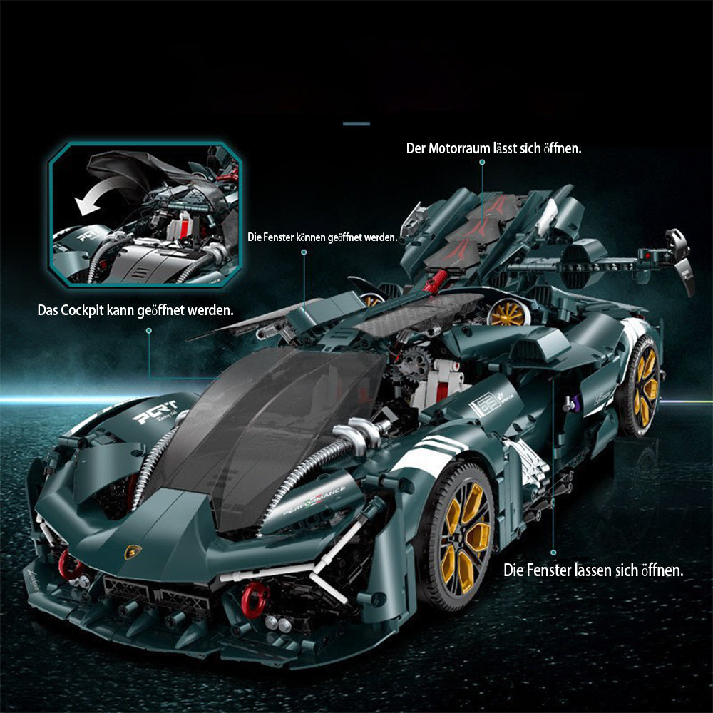 Technik Auto für Lamborghini Terzo Millennio Supercar, 3466+ Teile Technik Auto Modellbau, Technic Supersportwagen Modell Bausatz Kompatibel mit Technik Auto, K-10611