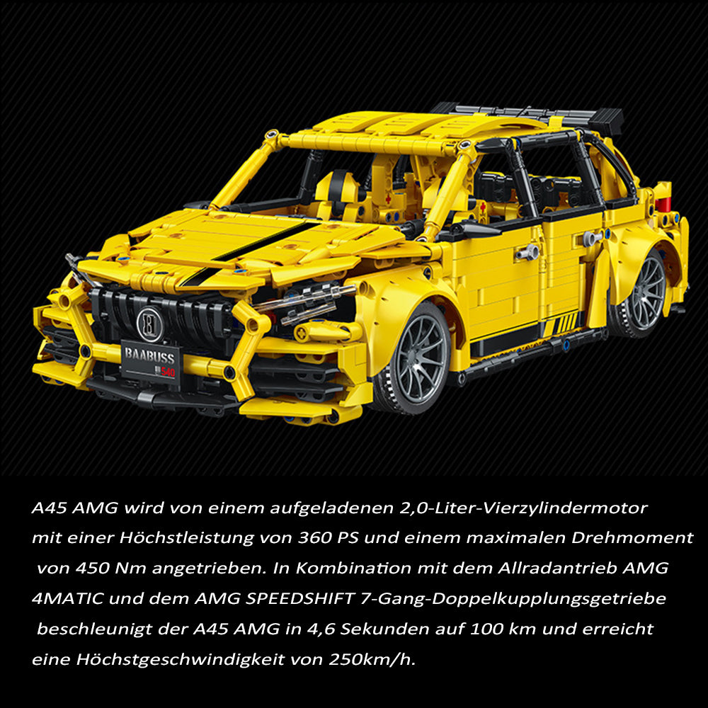 Technik Auto Benz A45 AMG, 1870 Teile Technik Supercar Technik Auto Ferngesteuert Modell, Technik Rennwagen Modell Kompatibel mit Lego Technik