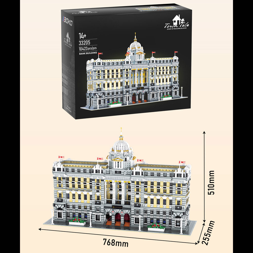 Architecture Bankgebäude für Lego Architecture, 10423 Teile Riesiges Modell Klemmbausteine Bauset Kompatibel mit Lego Architecture