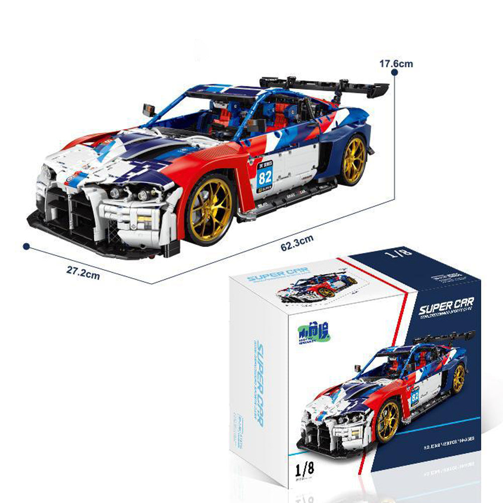 Technik Auto für BMW M4 Supercar, 4500+ Teile Technik Auto 1:8 groß Modellbau, MOC Modell Bausatz Kompatibel mit BMW M4 Technik Auto