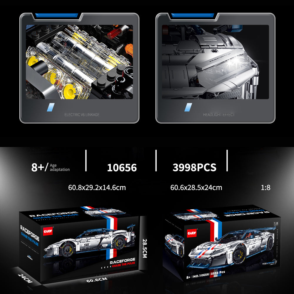 Technik Auto 1: 8 für Ferrari F80 Hypercar, Technik Auto mit 6 Motoren Technik Auto Bausatz MOC Auto KIemmbausteine für Ferrari Technik Auto, Originalverpackung