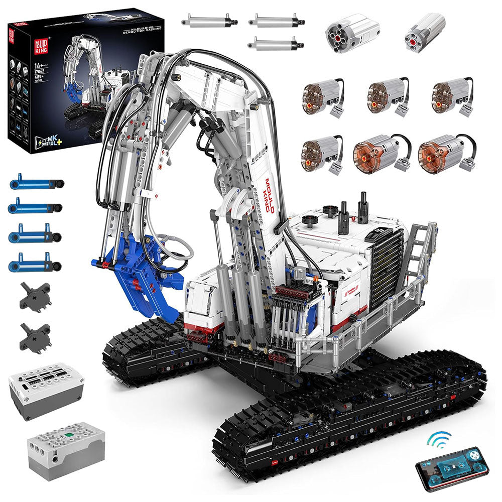 Mould King 17062 MOC Technik Ferngesteuert Abbruchkran APP Abbruchmaschine Klemmbausteine
