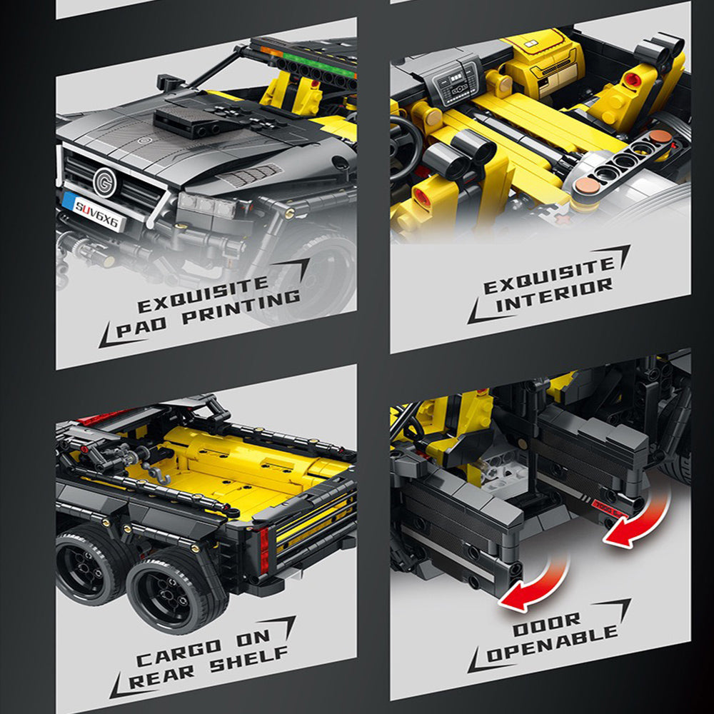 Technik Auto G700 Offroad 6x6 Auto, 2160+ Teile Technik Auto mit M0T0R, Technik Auto Offroader Bausatz MOC Auto KIemmbausteine