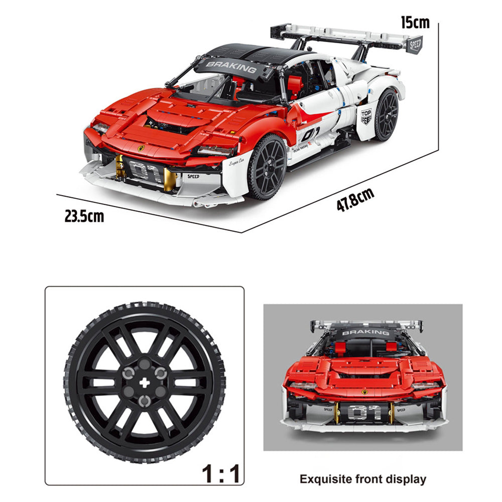 Technik Auto für Porsche Mission R Modell, 2459 Teile Technik Sportwagen Ferngesteuert Auto Motorisierte Modell, Custom Bausteine Kompatibel mit Lego Technik