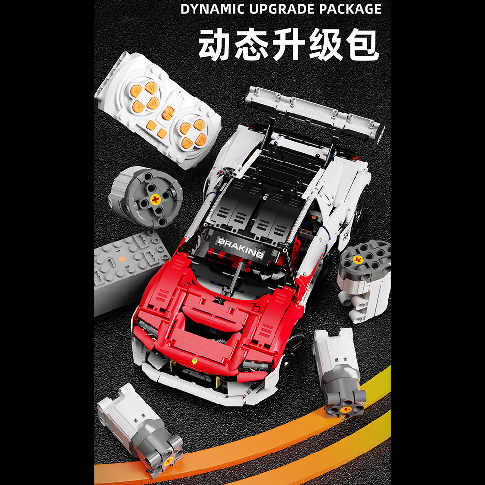 Technik Auto für Porsche Mission R Modell, 2459 Teile Technik Sportwagen Ferngesteuert Auto Motorisierte Modell, Custom Bausteine Kompatibel mit Lego Technik