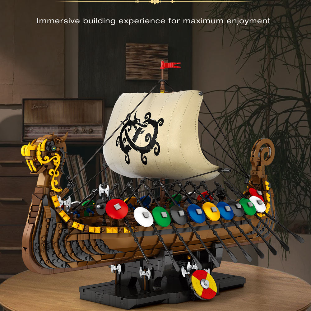 Piratenschiff 66101 für Langskip, 2700+ TeiIe Klemmbausteine SegeIschiff ModeII Piratenschiff groß ModeIbau für Langskip Bausatz