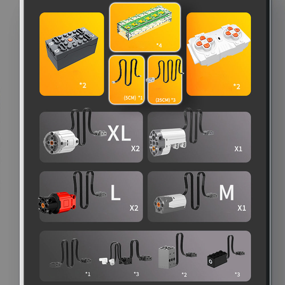 Technik Auto für Dodger Challenger, 3750+ Teile MOC Sportwagen Bausatz mit 9 Motoren Set, 1:8 KIemmbausteine für Kinder und Erwachsene