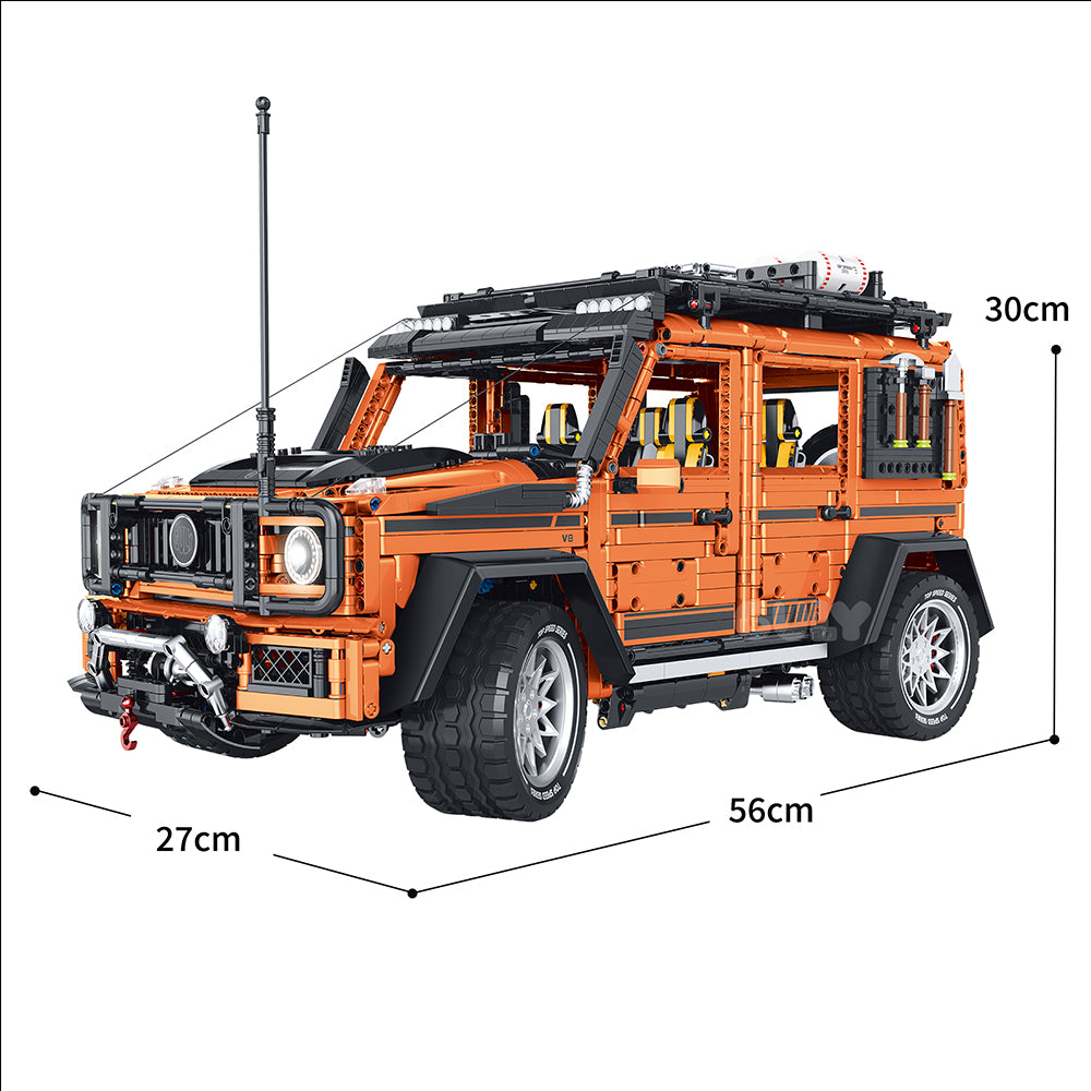 Technik Auto für AMG G63 4x4 Offroader, 3914+ Teile MOC G63 Geländewagen Bausatz mit 7 M0T0R, 1:8 KIemmbausteine für Kinder und Erwachsene