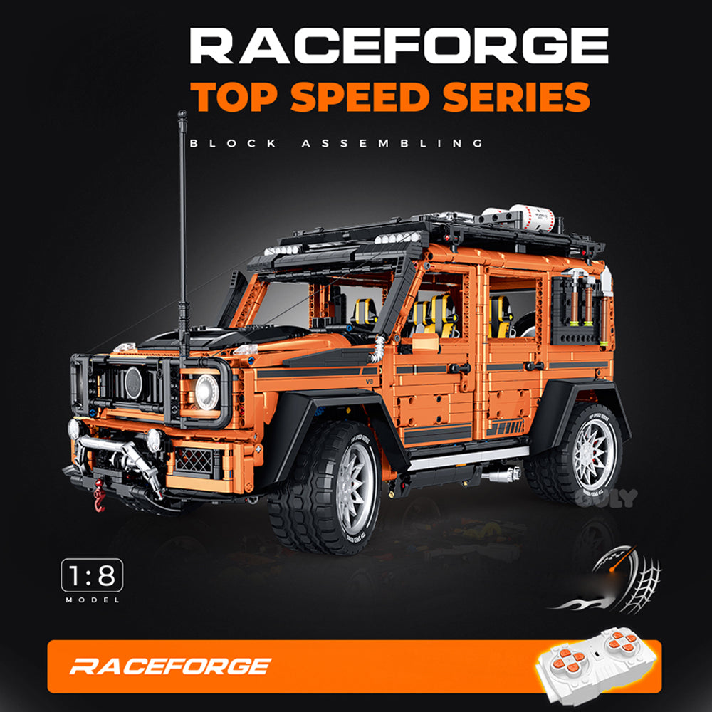 Technik Auto für AMG G63 4x4 Offroader, 3914+ Teile MOC G63 Geländewagen Bausatz mit 7 M0T0R, 1:8 KIemmbausteine für Kinder und Erwachsene