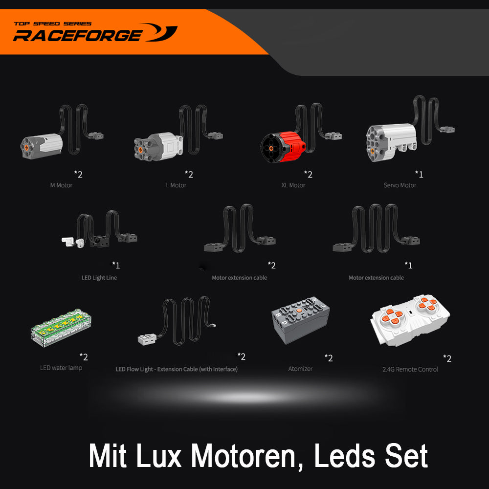 Technik Auto für AMG G63 4x4 Offroader, 3914+ Teile MOC G63 Geländewagen Bausatz mit 7 M0T0R, 1:8 KIemmbausteine für Kinder und Erwachsene