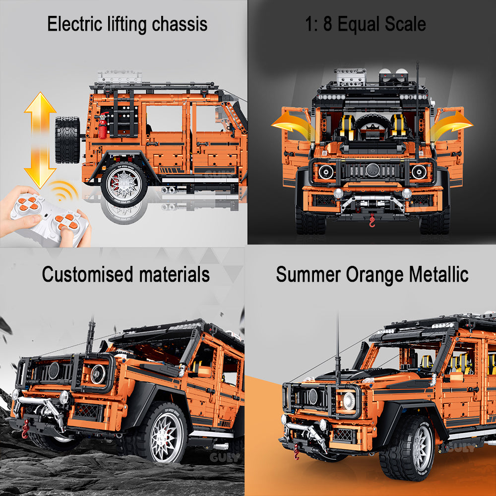 Technik Auto für AMG G63 4x4 Offroader, 3914+ Teile MOC G63 Geländewagen Bausatz mit 7 M0T0R, 1:8 KIemmbausteine für Kinder und Erwachsene