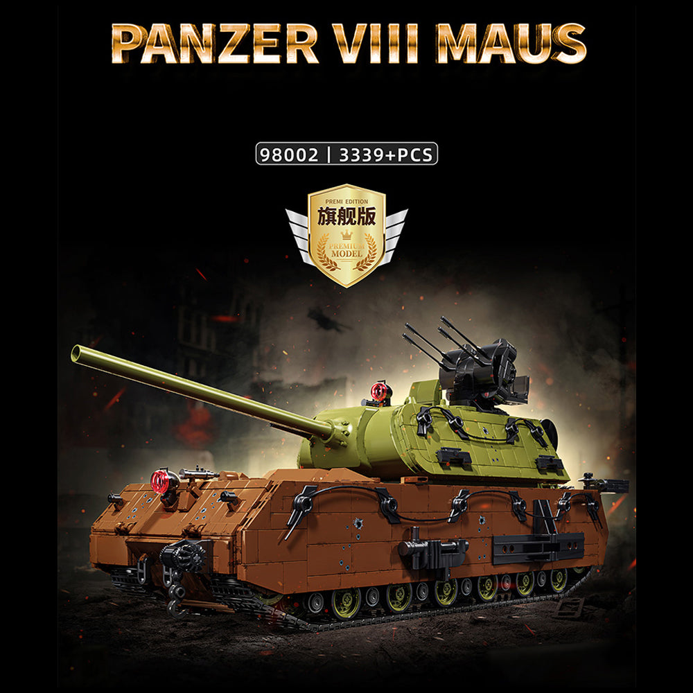 Technik Panzer VIII-Maus, 3330+ Teile Technik Panzer mit M0T0R, Technik Tank Bausatz MOC Panzer KIemmbausteine Kompatibel mit Iego Technik Panzer