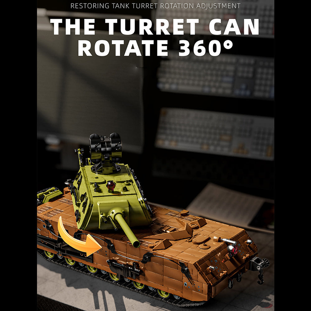 Technik Panzer VIII-Maus, 3330+ Teile Technik Panzer mit M0T0R, Technik Tank Bausatz MOC Panzer KIemmbausteine Kompatibel mit Iego Technik Panzer