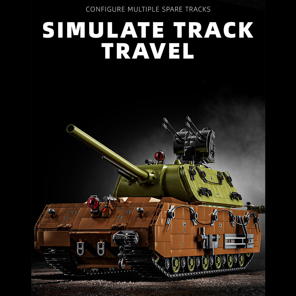 Technik Panzer VIII-Maus, 3330+ Teile Technik Panzer mit M0T0R, Technik Tank Bausatz MOC Panzer KIemmbausteine Kompatibel mit Iego Technik Panzer