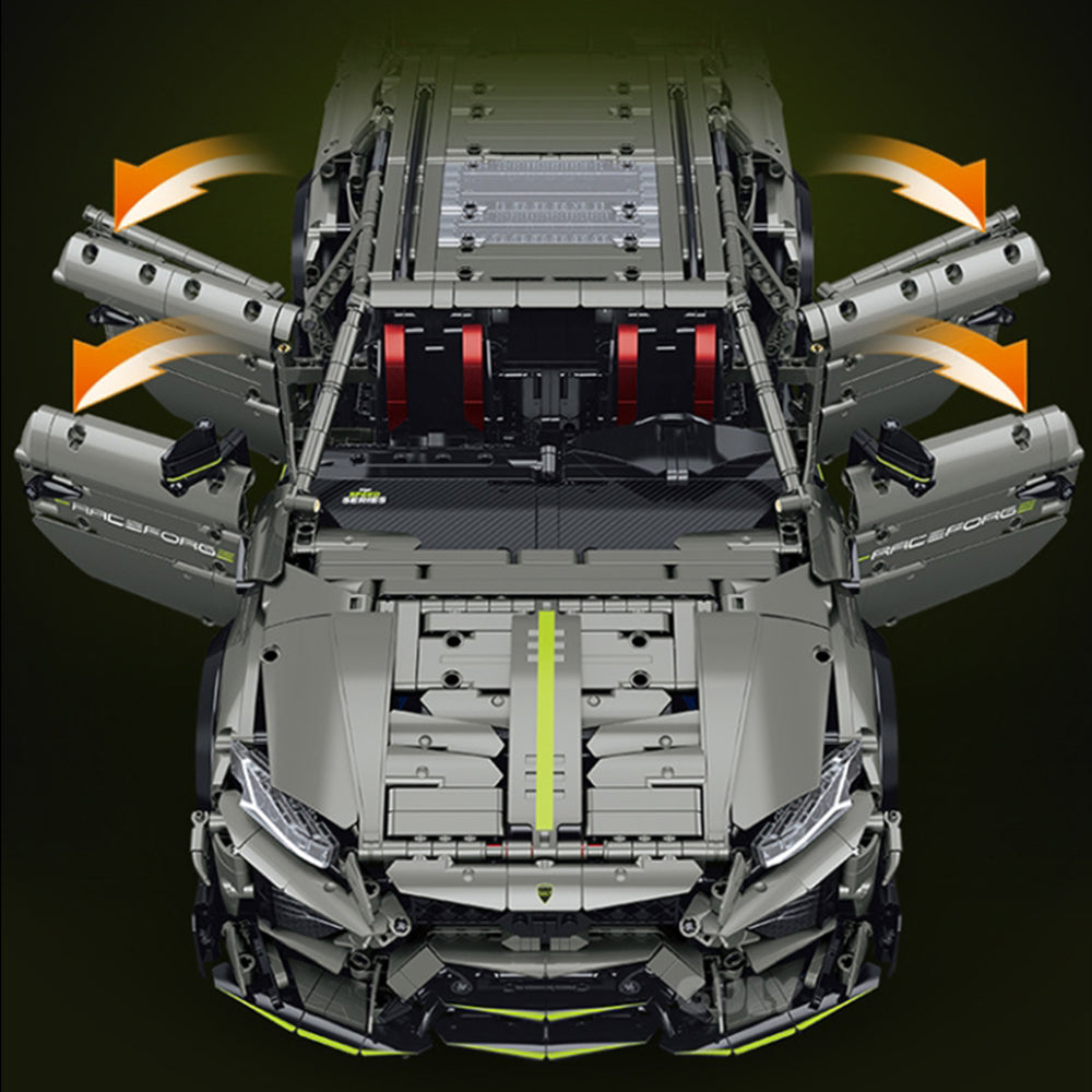 Technik Auto 1: 8 für Lamborghini Urus Hypercar, 3223 Teile Technik Auto mit 6 Motoren Technik Auto Bausatz MOC Auto KIemmbausteine für Lamborghini Technik Auto, Originalverpackung