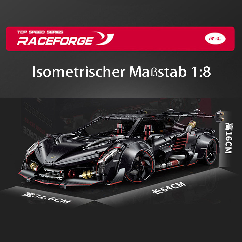 Technik Auto für Lamborghini Veneno Superauto, 1:8 Groß Auto mit 5 Motoren Set, Technik Auto ModeII Bausatz, 3809 TeiIe MOC Supercar ModeII, Kompatibel mit Iego Technik Lamborghini