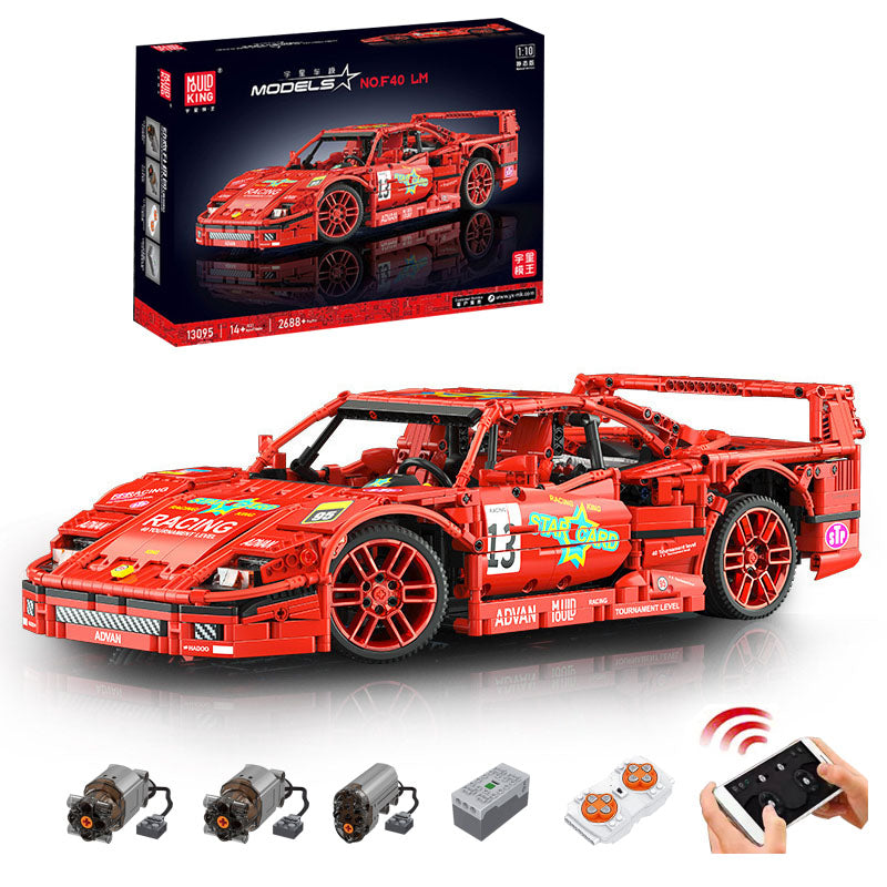 Technik Auto für Ferrari F40, 2688 Teile Technik Sportwagen Ferngesteuert Modell Klemmbausteine Bauset Kompatibel mit Lego Technik Auto