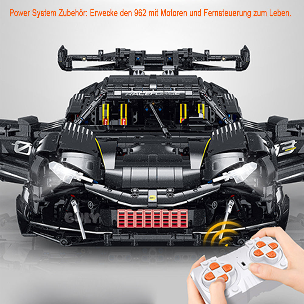 Technik Auto 1: 8 für Ferrari 296 GTB Hypercar, Groß Auto mit 8 Motoren Set, G-10627 Technik Supercar ModeII Bausatz, 3729 TeiIe MOC Superauto ModeII (Originalverpack)