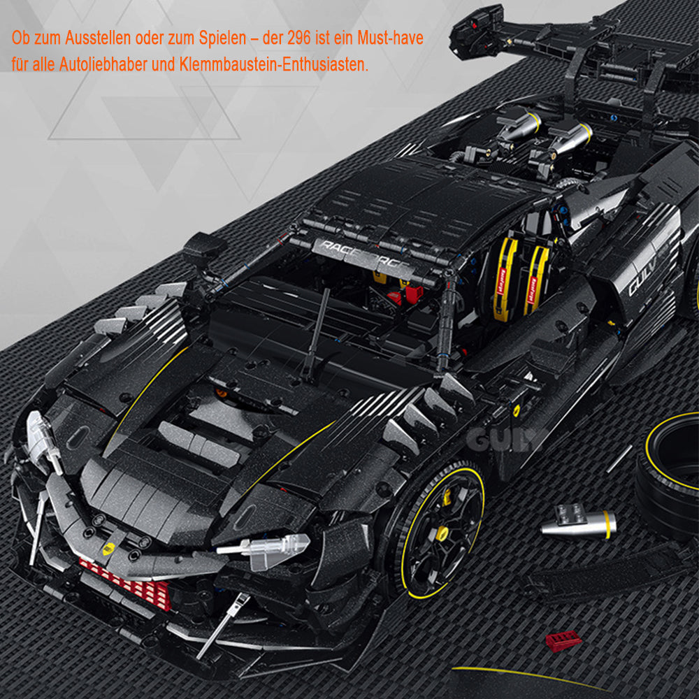 Technik Auto 1: 8 für Ferrari 296 GTB Hypercar, Groß Auto mit 8 Motoren Set, G-10627 Technik Supercar ModeII Bausatz, 3729 TeiIe MOC Superauto ModeII (Originalverpack)