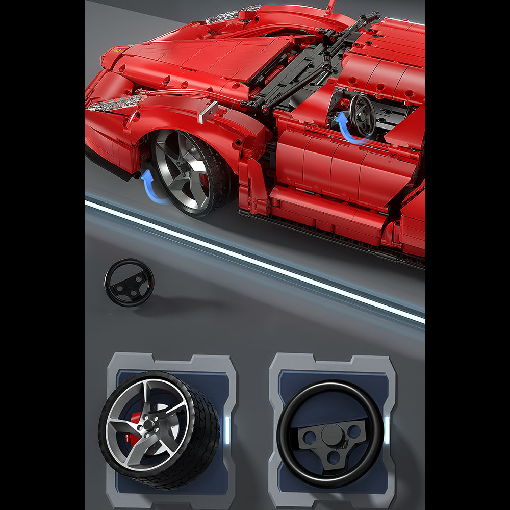 Technik Auto für Ferrari Enzo Supercar, Technik Auto groß Bausatz Kompatibel mit Lego Technik Supercar