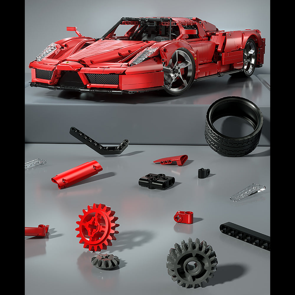 Technik Auto für Ferrari Enzo Supercar, Technik Auto groß Bausatz Kompatibel mit Lego Technik Supercar