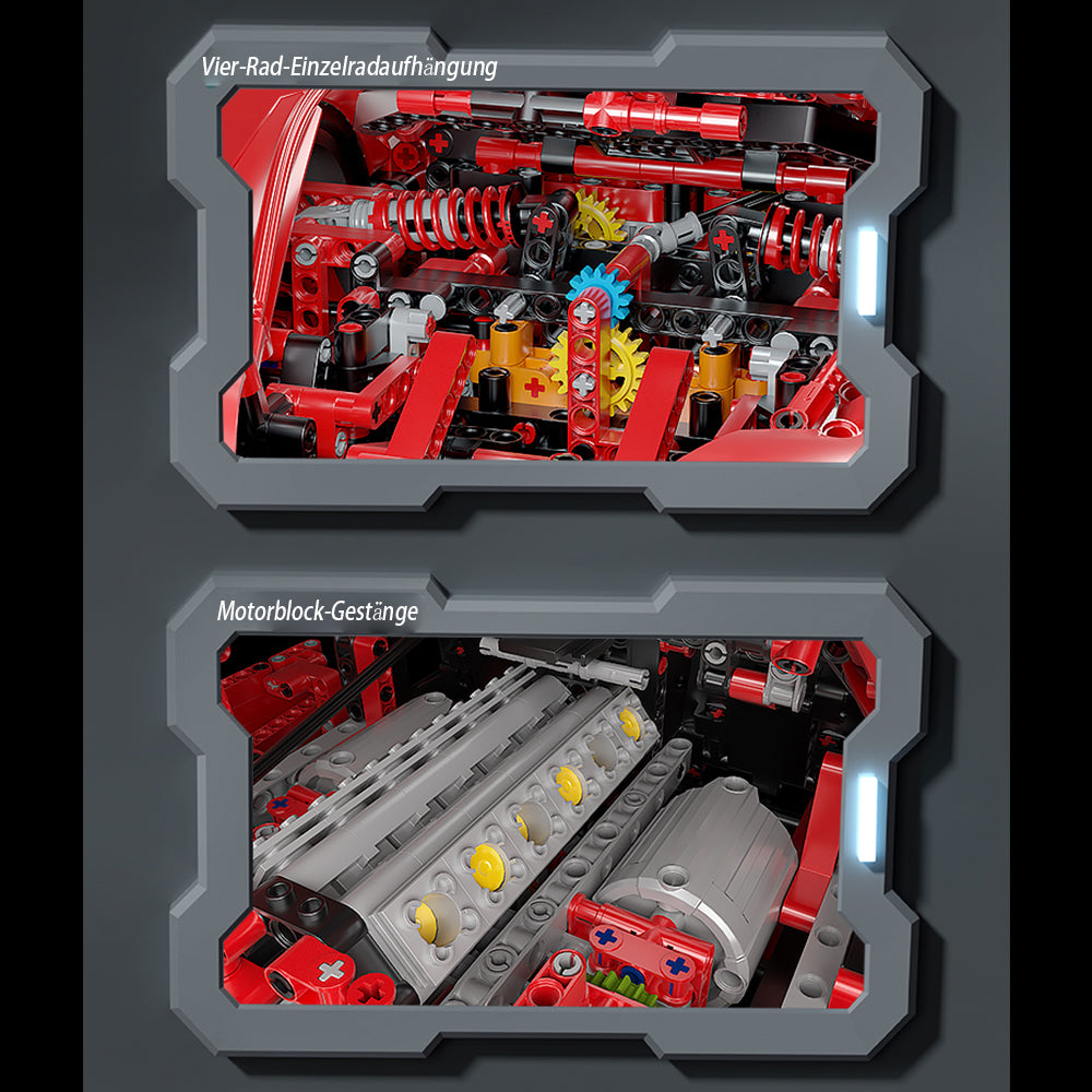 Technik Auto für Ferrari Enzo Supercar, Technik Auto groß Bausatz Kompatibel mit Lego Technik Supercar