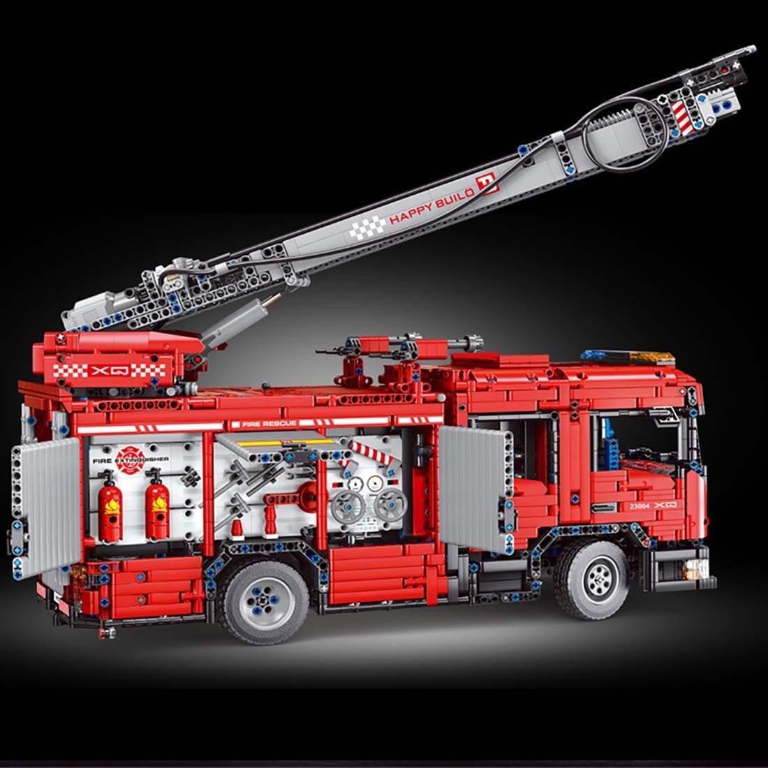YC23004 Technik Fire Truck, 5130+ Teile Technik 1:16 Groß Feuerwehrauto LKW mit M0T0R, Technik Feuerwehrlkw Bausatz MOC KIemmbausteine Set für Kinder Erwachsene (Originalverpackung)