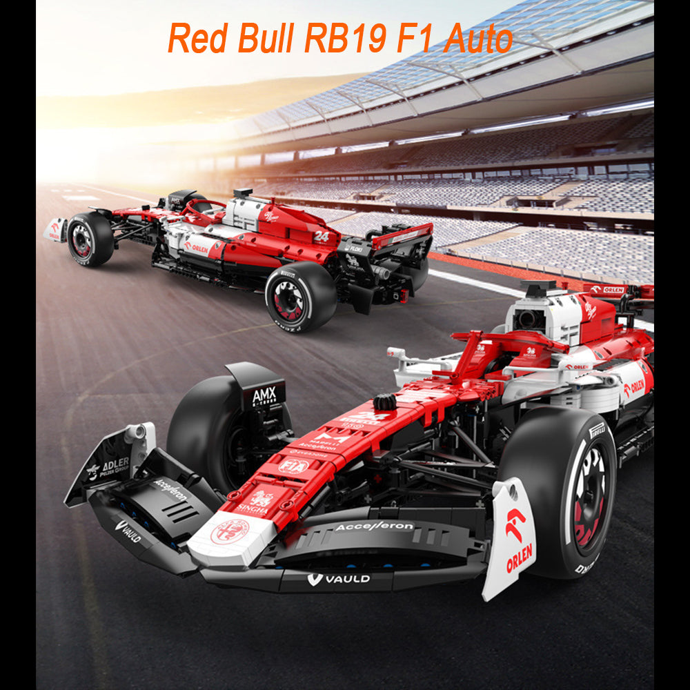 Technik F1 Auto für Red Bull RB19, Mit Motoren Set, 1:8 Groß Formel 1 Auto Modellbausatz, 2509 Teile Klemmbausteine Auto MOC Set, Kompatibel mit Red Bull Technic F1 Auto