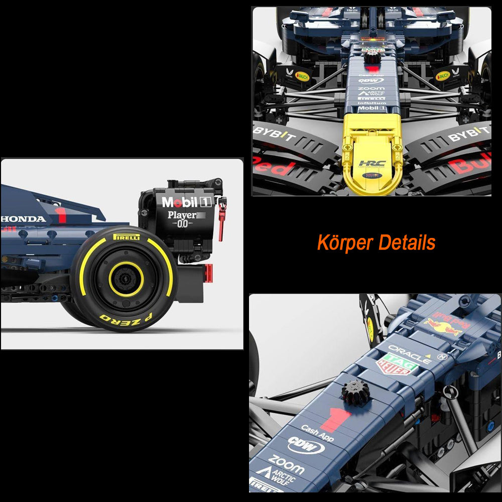 Technik Auto F1 für Red Bull RB19, 2400+ Teile Technik F1 Auto Modell Rennwagen Modellbau Klemmbausteine Kompatibel mit Lego Technic Auto