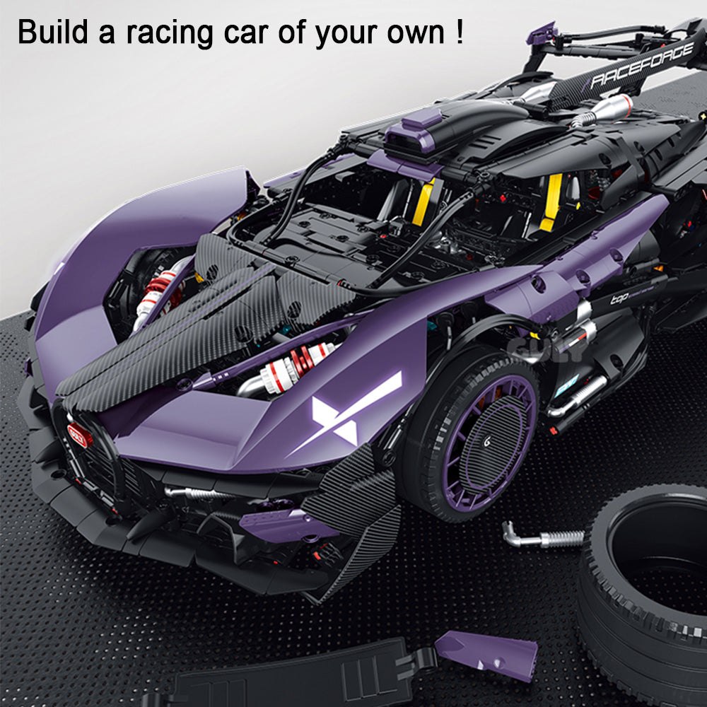 Technik Auto 1: 8 für Bugatti Bolide Supersportwagen, Groß Auto mit 6 Motoren Set, Technik Auto ModeII Bausatz, 3332 TeiIe MOC Superauto ModeII, für Bugatti Technik Auto