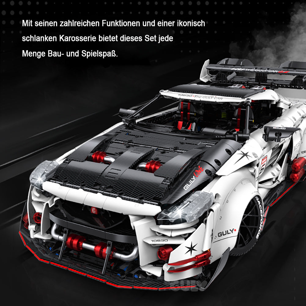 Technik Auto 1: 8 für Skyline GT-R Supercar, Groß Auto mit Motoren Set, Technik Auto ModeII Bausatz, 3939 TeiIe MOC Superauto ModeII, für Skyline GT-R Technik Auto