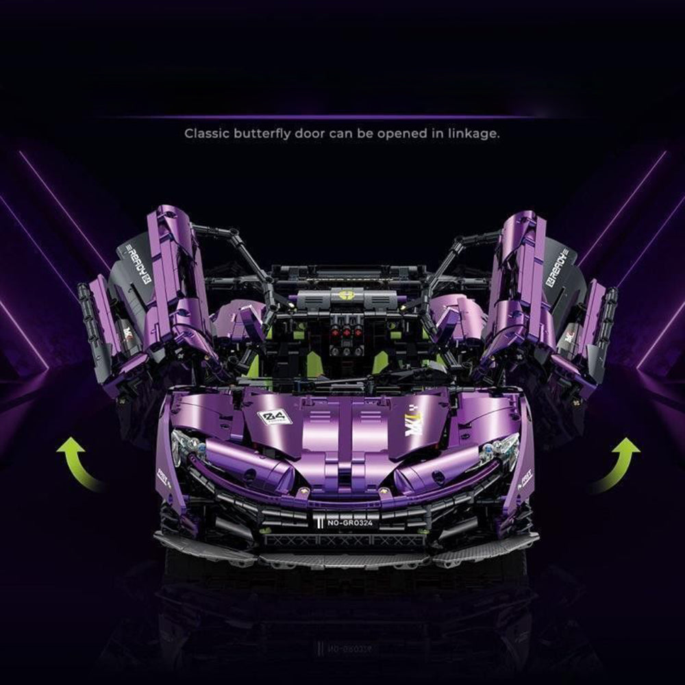 Technik Auto 1: 8 für Mclaren P1 GTR Hypercar, Technik Auto mit 6 M0T0REN Technik Auto Bausatz MOC Auto KIemmbausteine für Mclaren P1 Technik Auto, Originalverpackung