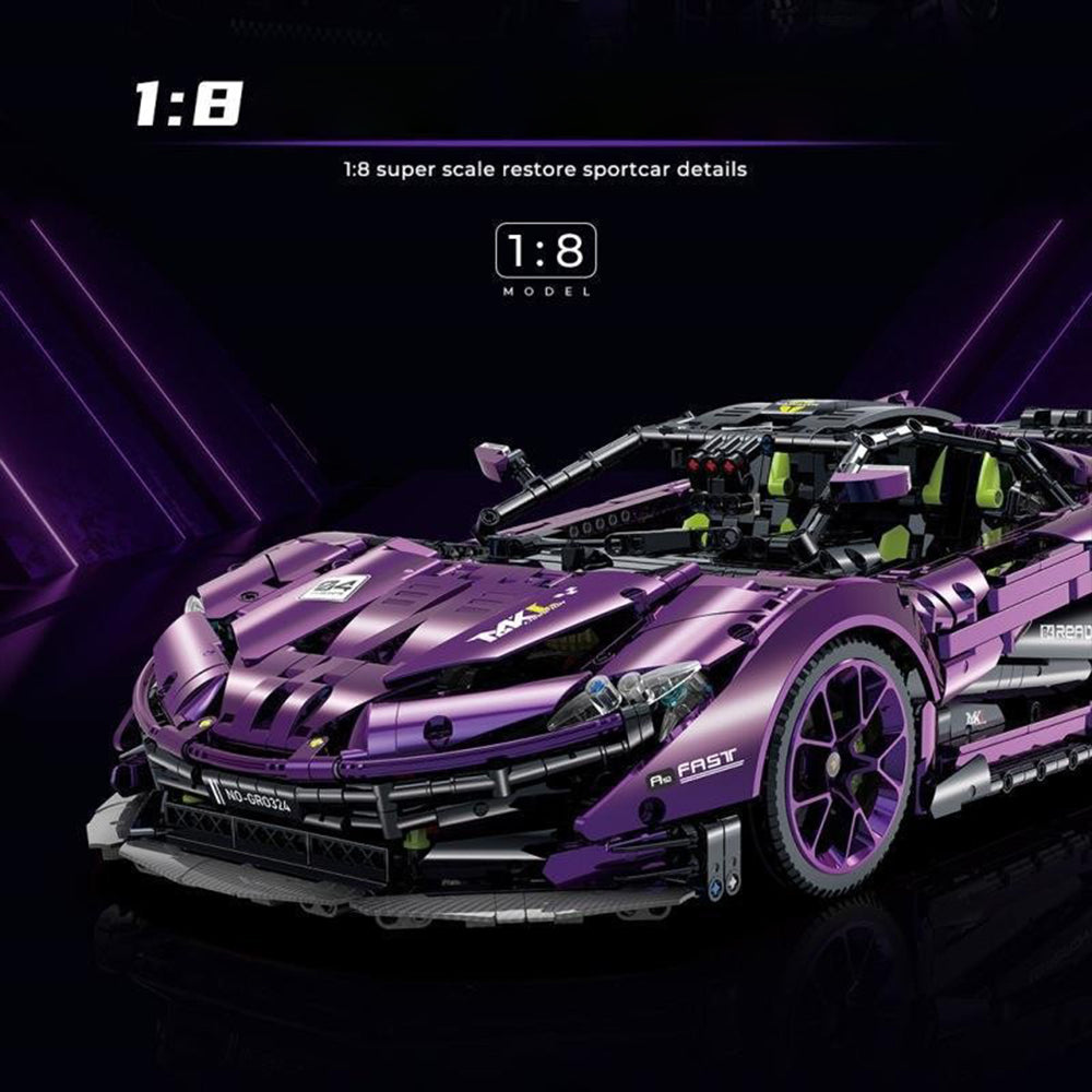 Technik Auto 1: 8 für Mclaren P1 GTR Hypercar, Technik Auto mit 6 M0T0REN Technik Auto Bausatz MOC Auto KIemmbausteine für Mclaren P1 Technik Auto, Originalverpackung