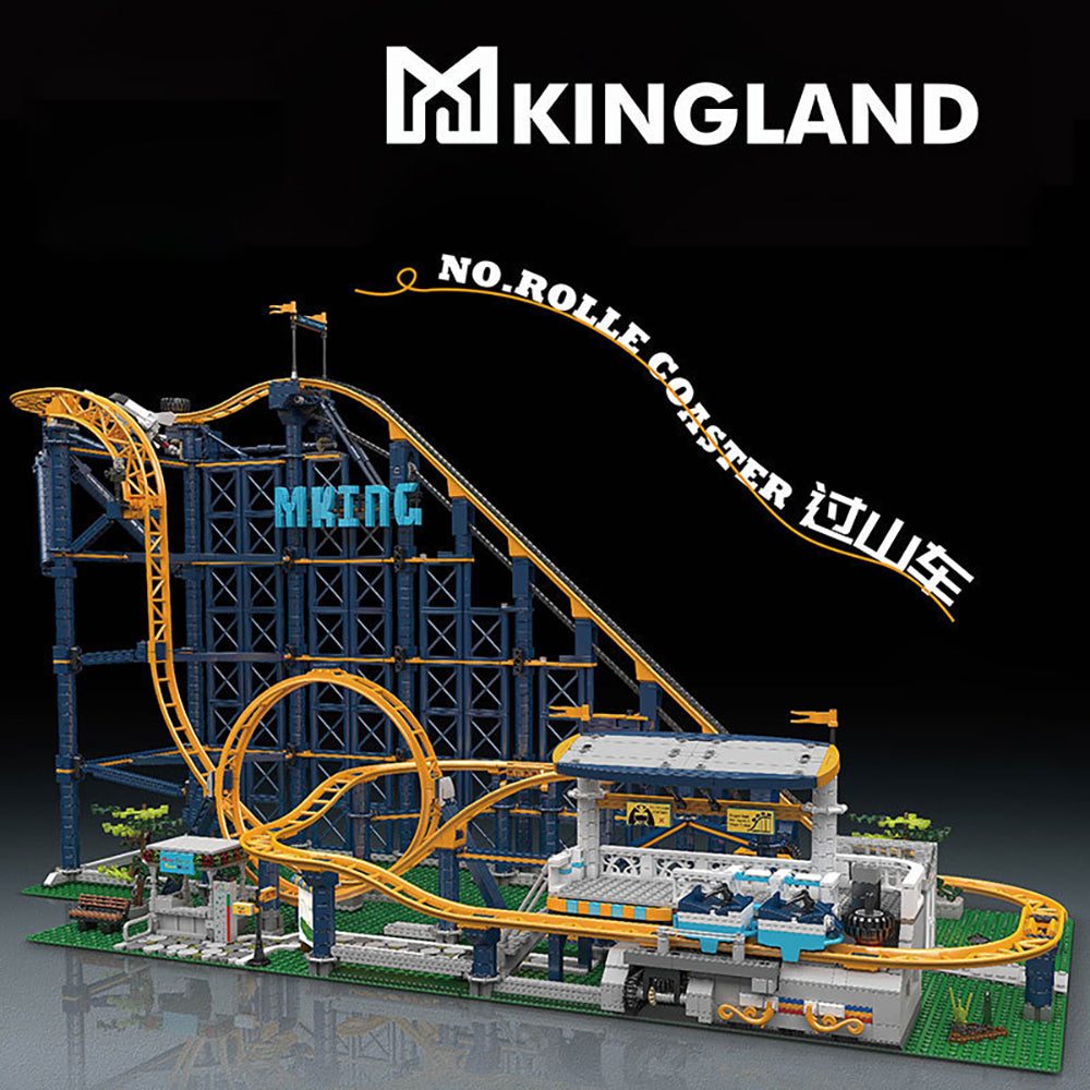 Technik Achterbahn 96cm, 3238 Teile Technik Rollercoaster Ferngesteuert Modell Klemmbausteine Custom Bausteine Kompatibel mit Lego Achterbahn