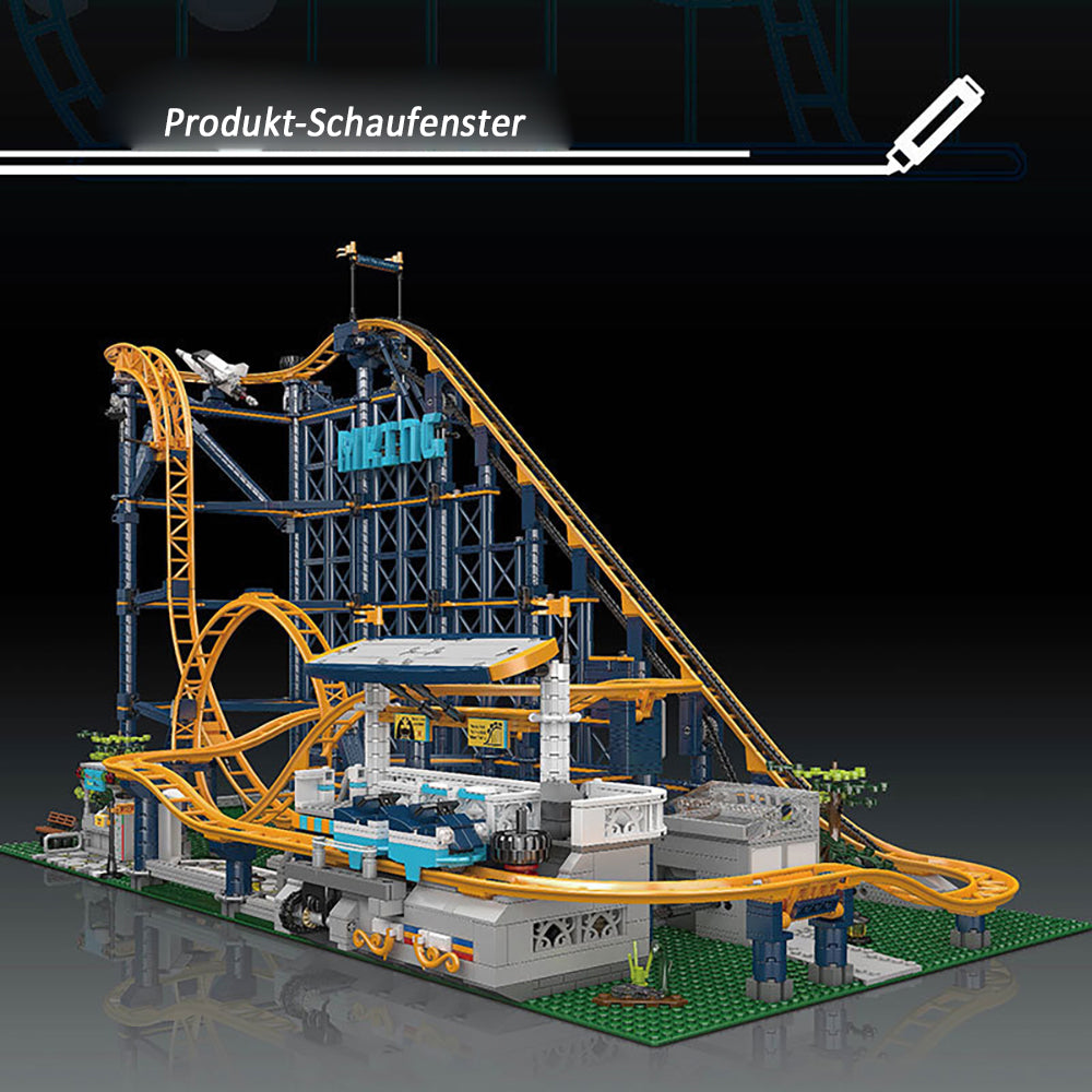 Technik Achterbahn 96cm, 3238 Teile Technik Rollercoaster Ferngesteuert Modell Klemmbausteine Custom Bausteine Kompatibel mit Lego Achterbahn