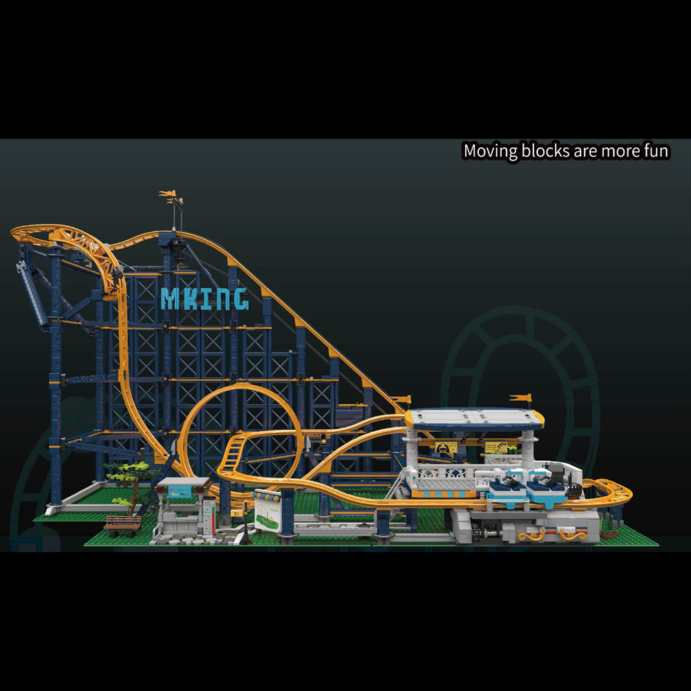 Technik Achterbahn 96cm, 3238 Teile Technik Rollercoaster Ferngesteuert Modell Klemmbausteine Custom Bausteine Kompatibel mit Lego Achterbahn