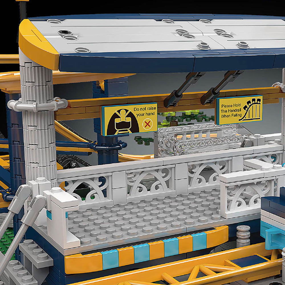 Technik Achterbahn 96cm, 3238 Teile Technik Rollercoaster Ferngesteuert Modell Klemmbausteine Custom Bausteine Kompatibel mit Lego Achterbahn