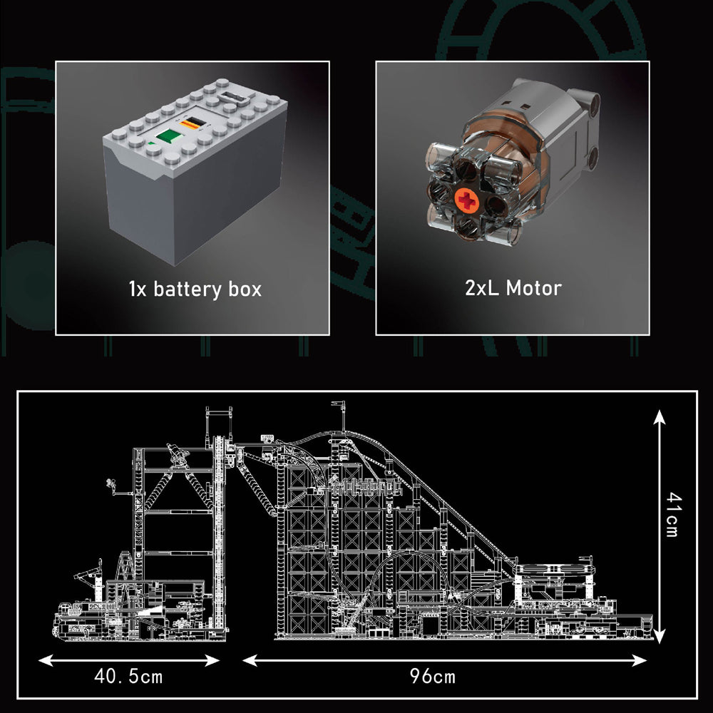 Technik Achterbahn 96cm, 3238 Teile Technik Rollercoaster Ferngesteuert Modell Klemmbausteine Custom Bausteine Kompatibel mit Lego Achterbahn