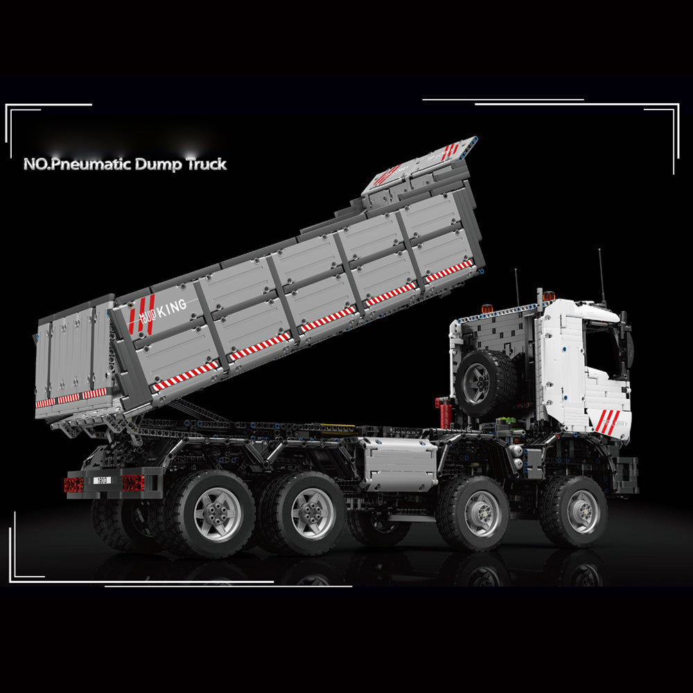 Technik LKW Kipper, 5768 Teile Technik MK19013 Technik Pneumatik LKW Kipper, 8 M0T0R, Technik Auto Bausatz MOC LKW KIemmbausteine Kompatibel mit Iego Technik LKW