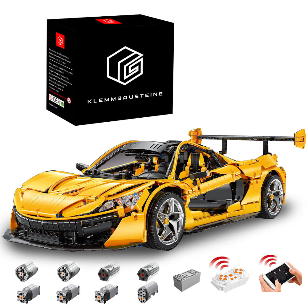 Technik Auto für Mclaren P1 Superauto, 1:8 Groß Auto mit 8 Motoren Set, Technik Auto ModeII Bausatz, 3886 TeiIe MOC Supercar ModeII, Kompatibel mit Iego Technik Mclaren