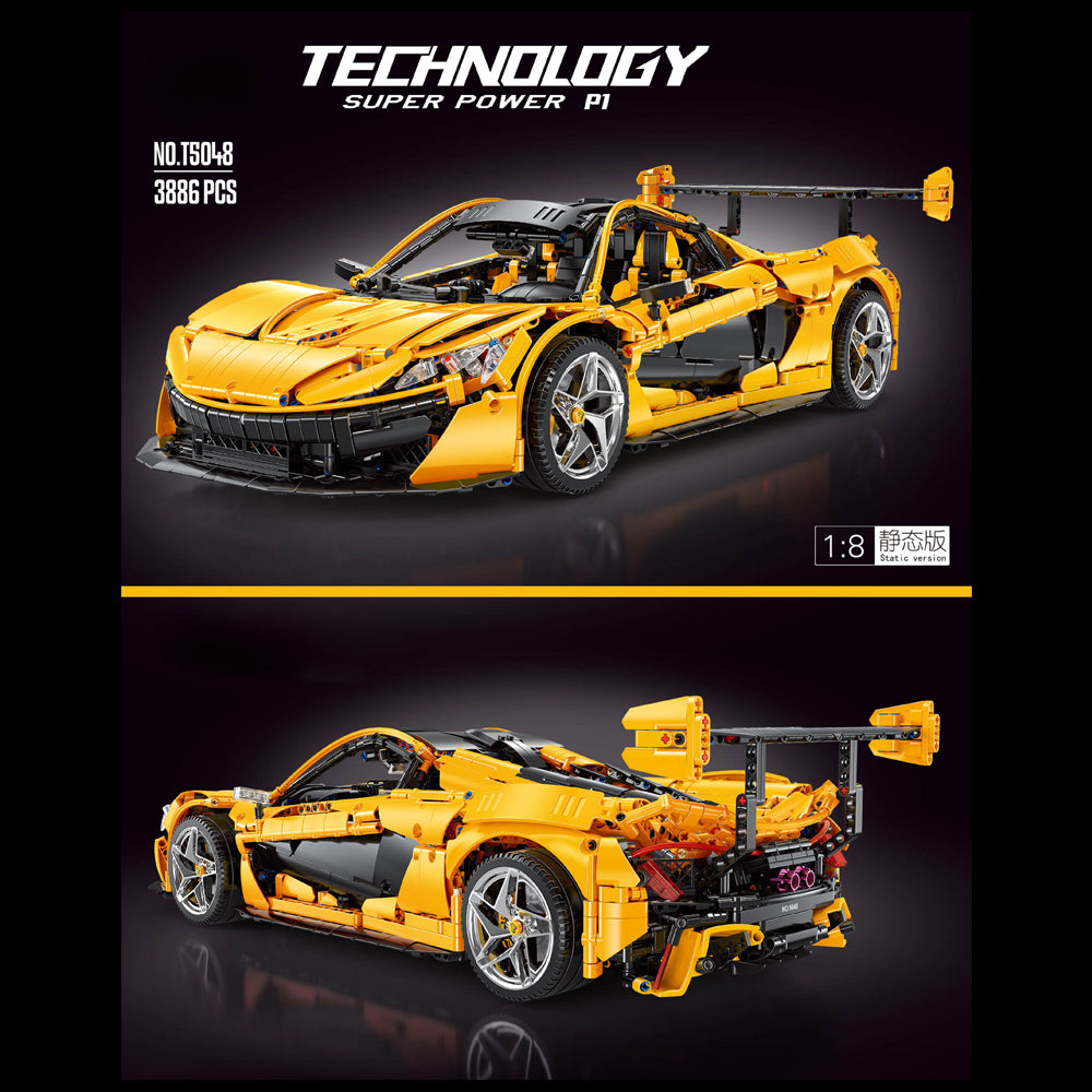 Technik Auto für Mclaren P1 Superauto, 1:8 Groß Auto mit 8 Motoren Set, Technik Auto ModeII Bausatz, 3886 TeiIe MOC Supercar ModeII, Kompatibel mit Iego Technik Mclaren