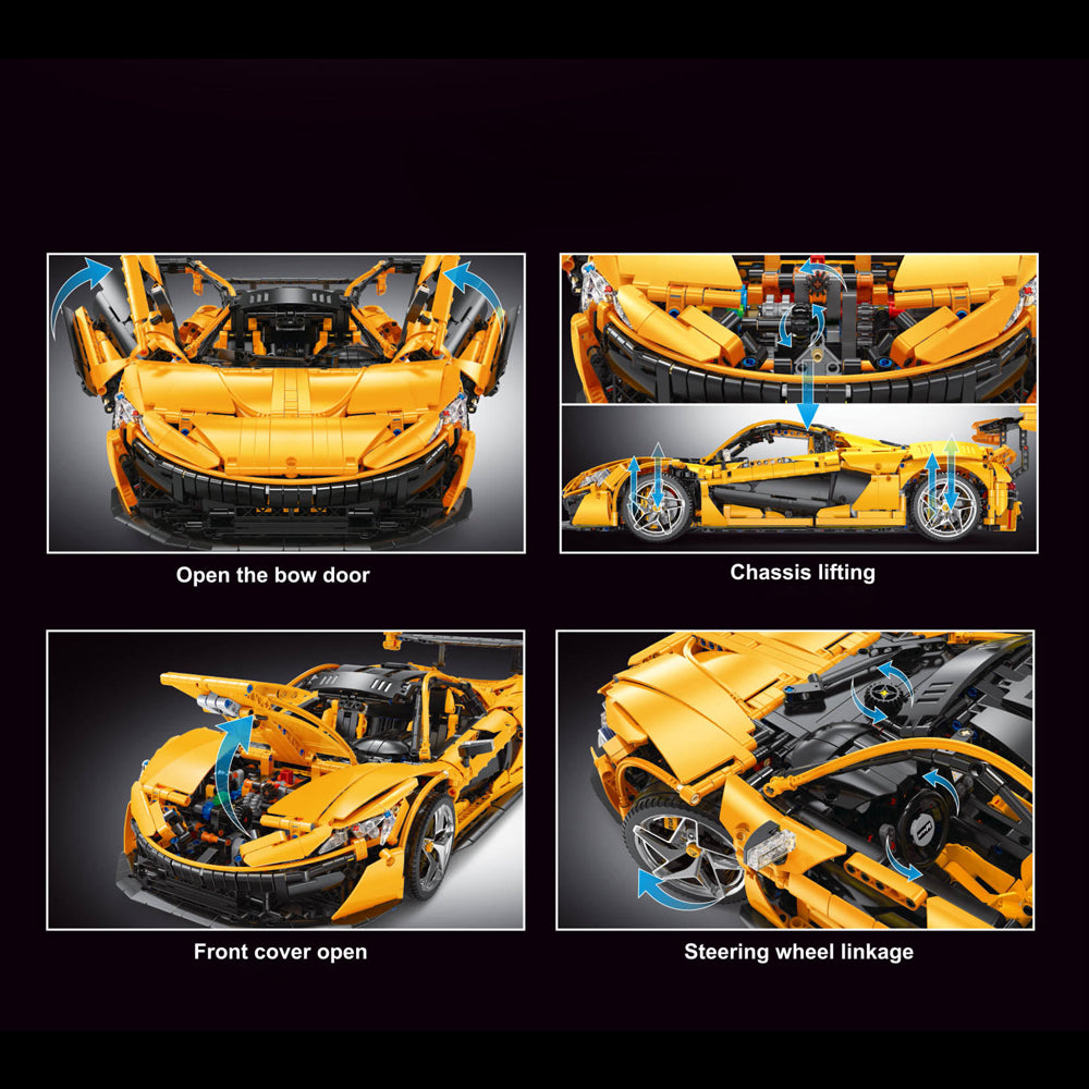 Technik Auto für Mclaren P1 Superauto, 1:8 Groß Auto mit 8 Motoren Set, Technik Auto ModeII Bausatz, 3886 TeiIe MOC Supercar ModeII, Kompatibel mit Iego Technik Mclaren